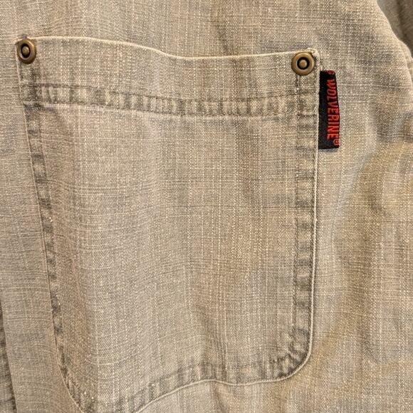 Wolverine Shacket Green Denim Rustic Camping Outdoor Gear - Size M - Picture 6 of 7